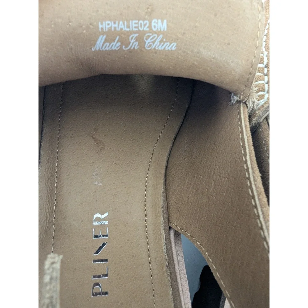 Donald Pliner Halie Womens 6M Saddle Brown Suede Slingback Lug Penny Loafers - Picture 5 of 10